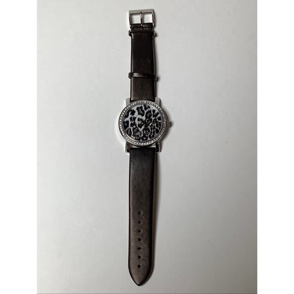 Just Cavalli Brown Leather Leopard Dial Crystal Rhinestone Bezel Watch F11-10 main image 5